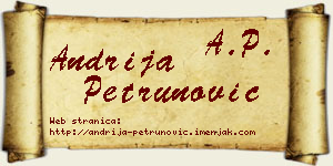Andrija Petrunović vizit kartica
